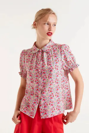 Short Sleeve Floral Print Shirt - Sugar Print