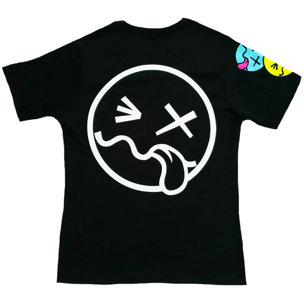 SIDE TONGUE UNISEX T-SHIRT BLACK