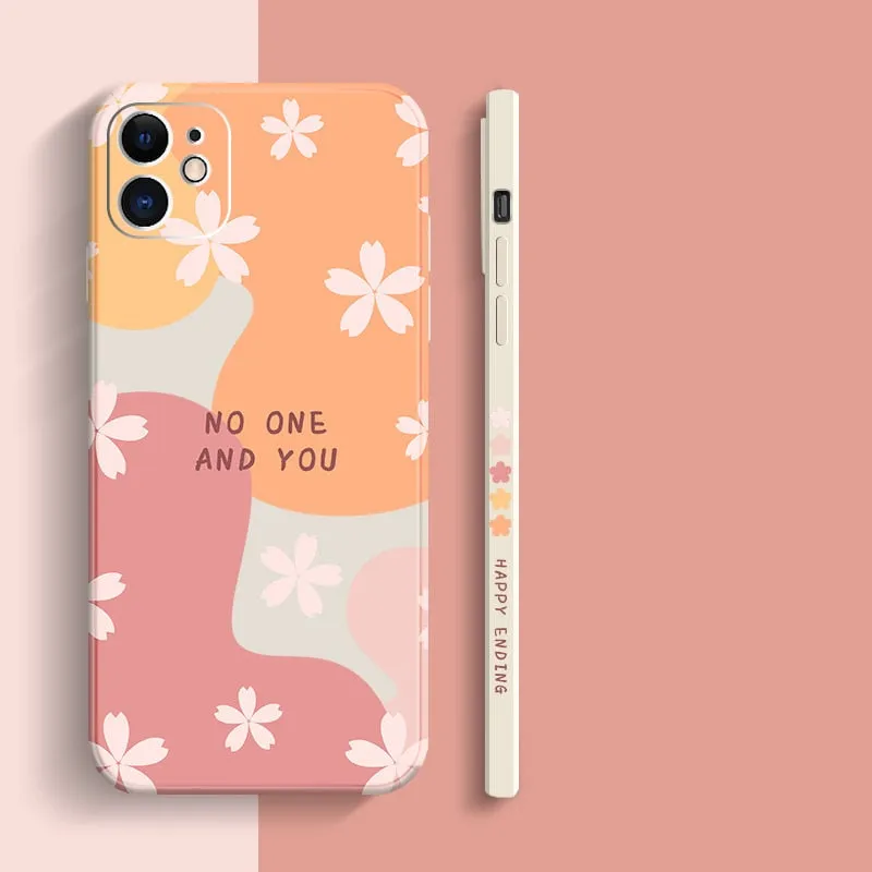 Silicone Flower Floral Case For iPhone