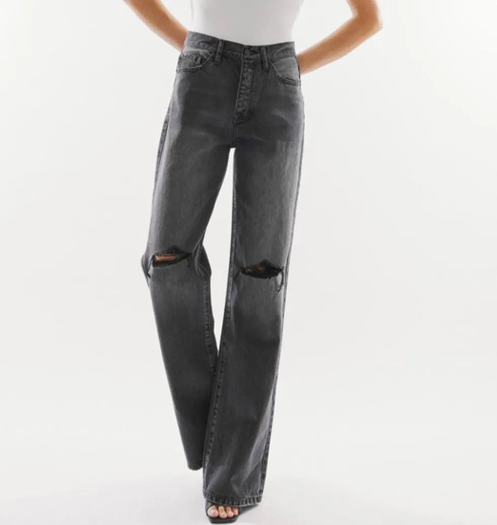 Simone High Waist Distressed Knee Jeans
