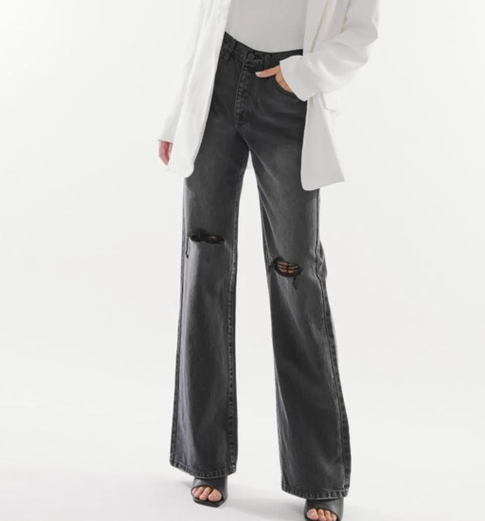 Simone High Waist Distressed Knee Jeans