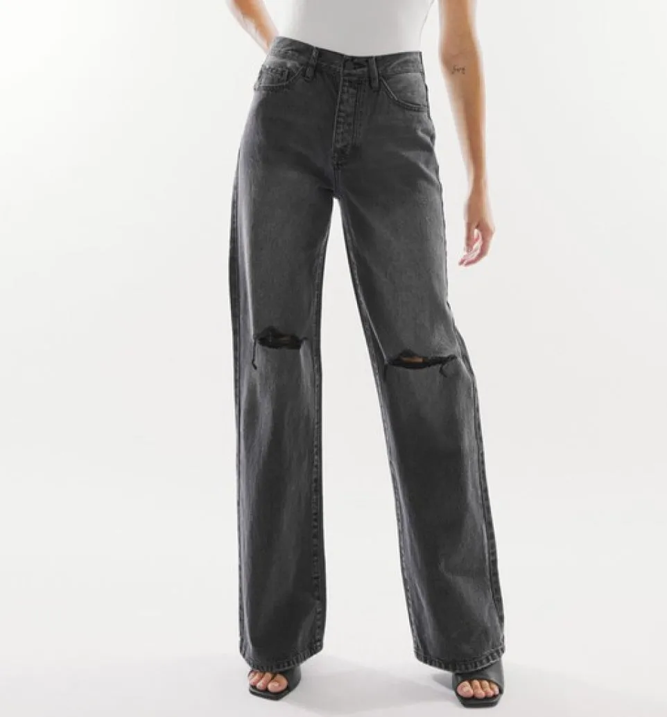 Simone High Waist Distressed Knee Jeans