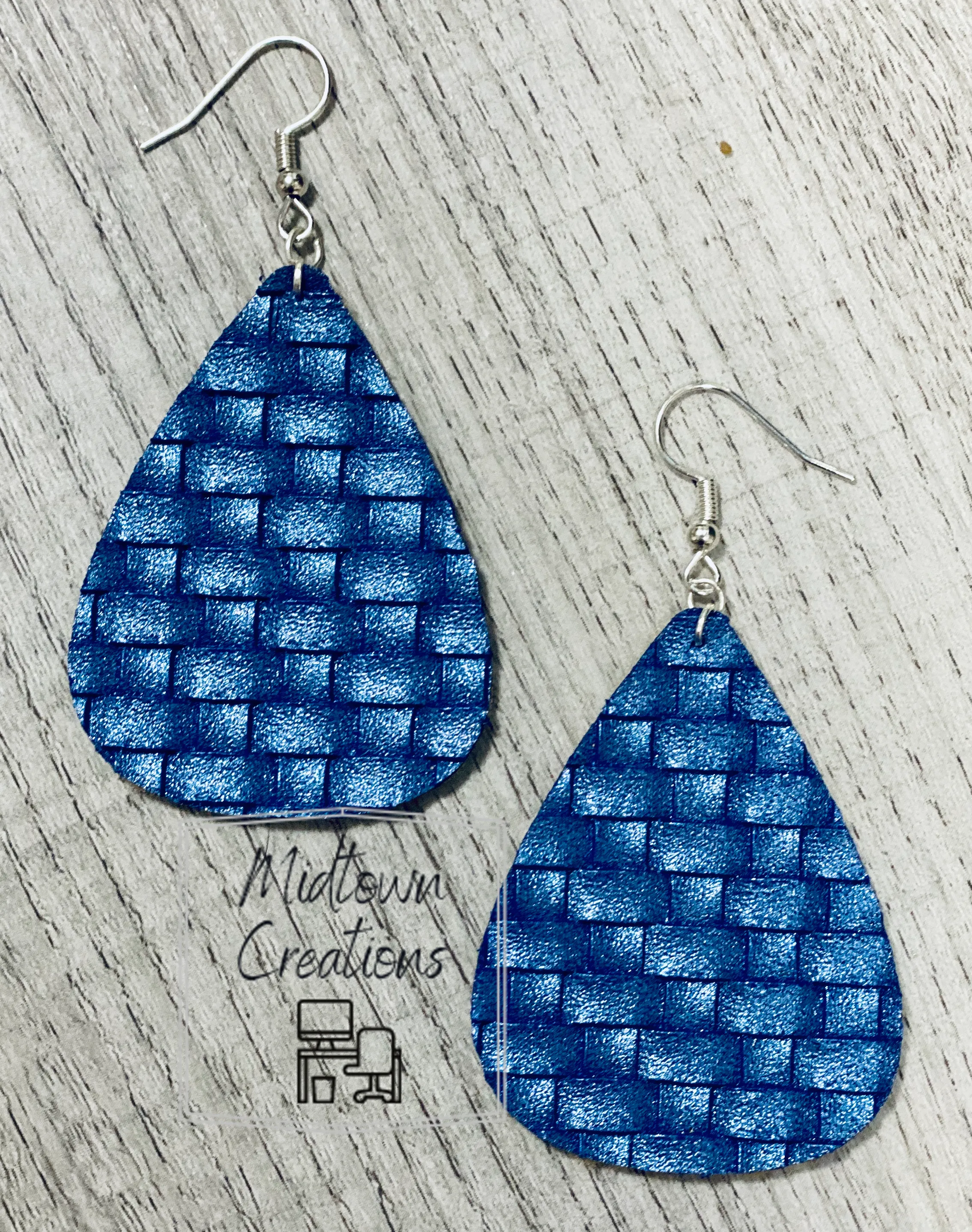 Single Layer Braided Drop Pear Earrings