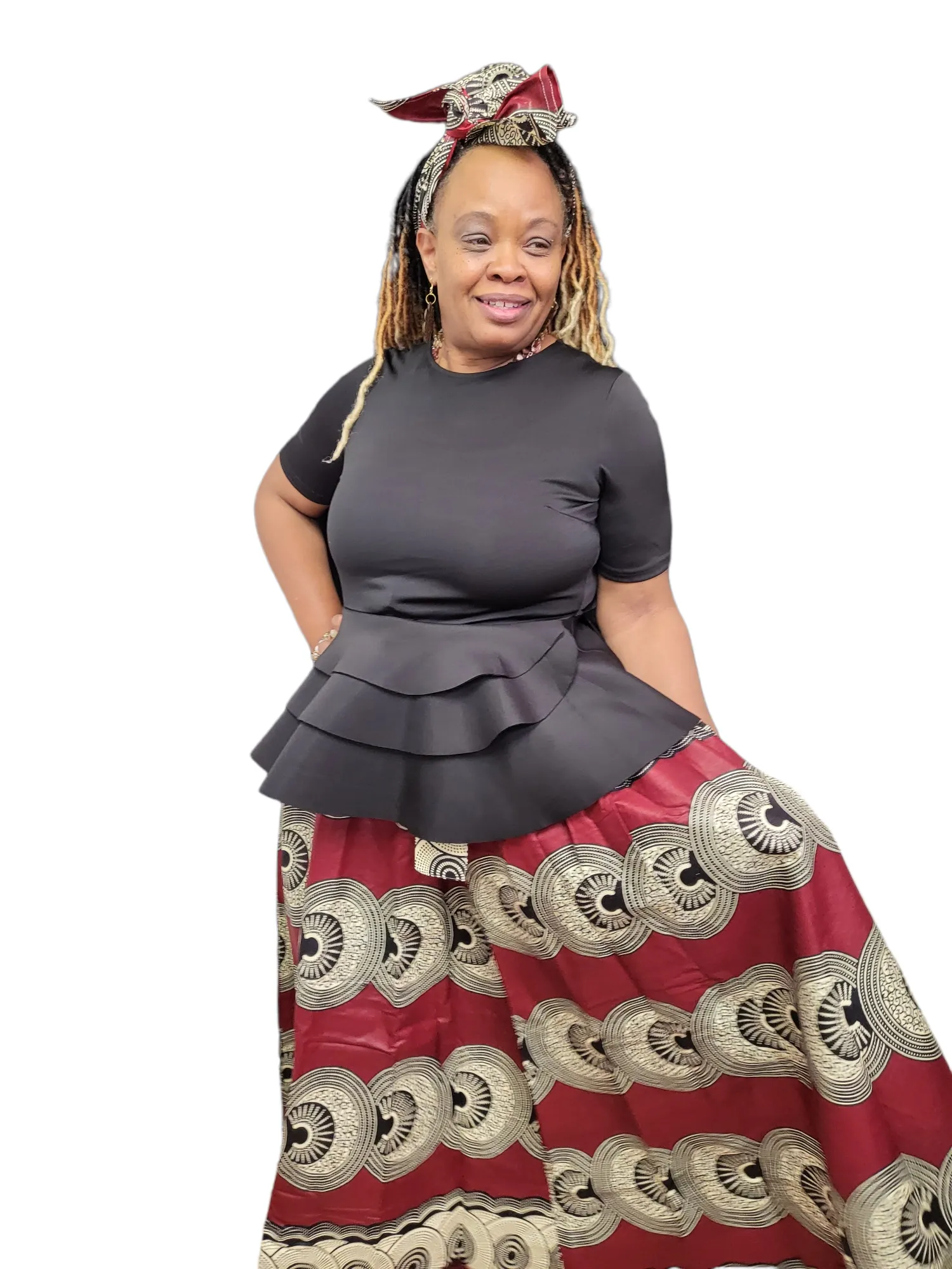 Skirt-2pc Long African Print