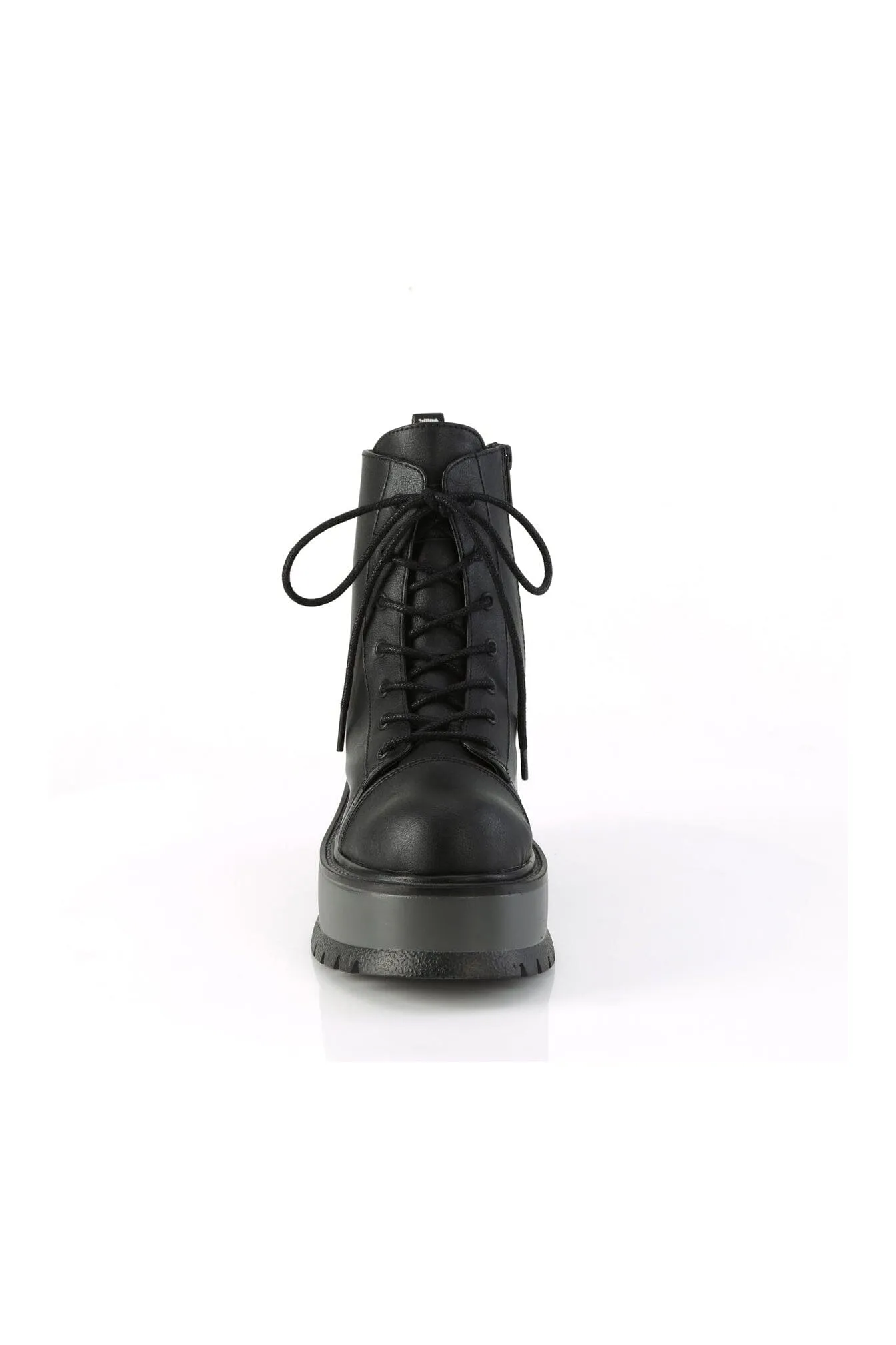 SLACKER-55 Black Vegan Leather Ankle Boot