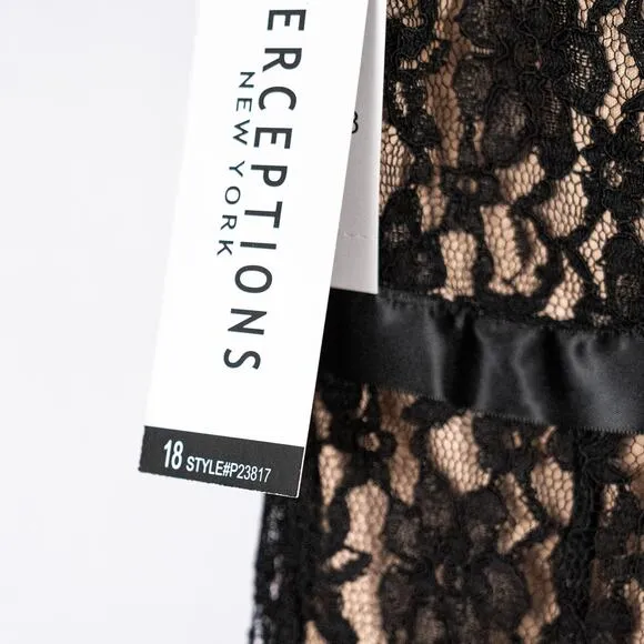 Sleeveless Black Floral Lace Dress w/ Satin Bow Accent Pin Up Fairy Romantic 18