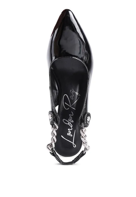 Slingback 4" High Heel Point Toe Sandals