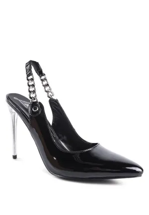 Slingback 4" High Heel Point Toe Sandals