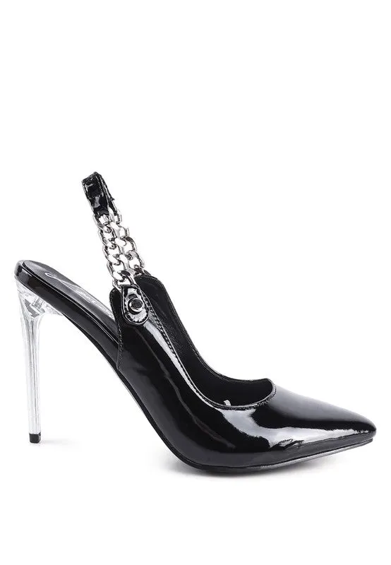 Slingback 4" High Heel Point Toe Sandals