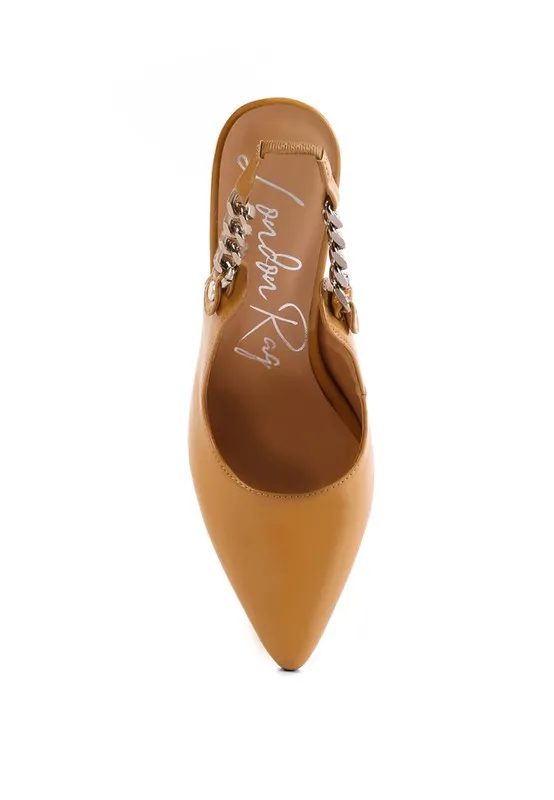 Slingback 4" High Heel Point Toe Sandals