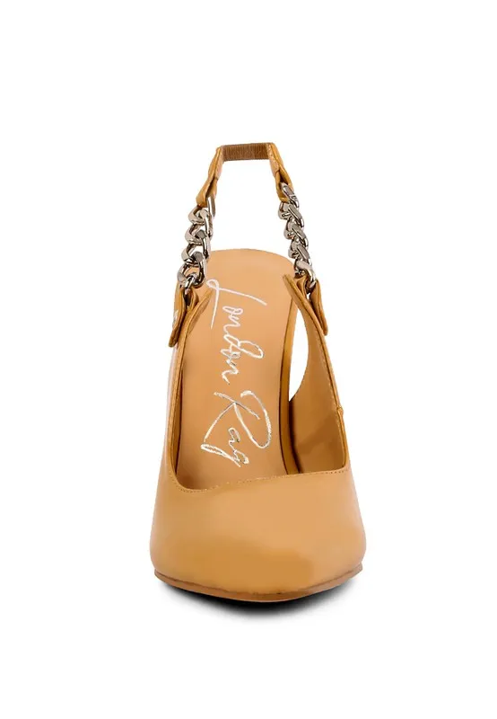 Slingback 4" High Heel Point Toe Sandals