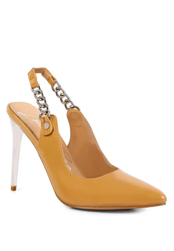 Slingback 4" High Heel Point Toe Sandals
