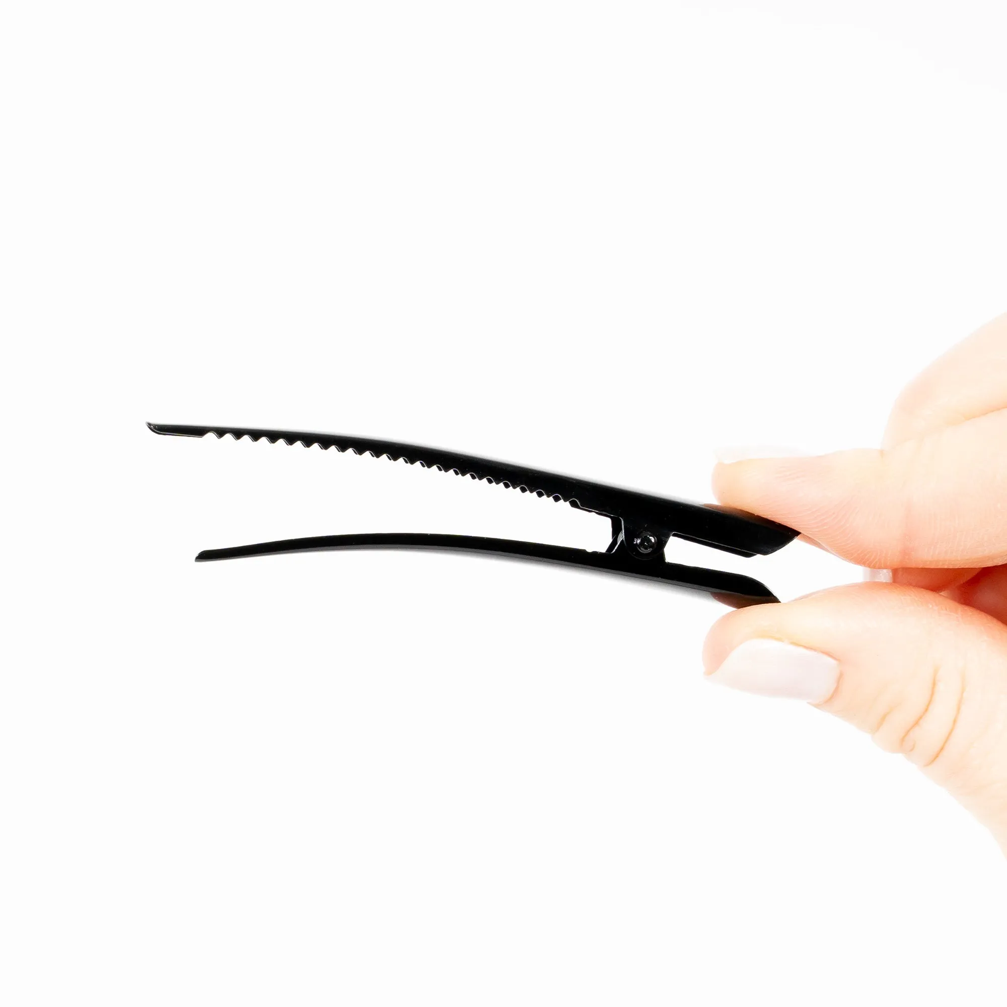 Small Enamel Black Colored Beak Clips with Teeth - Pair