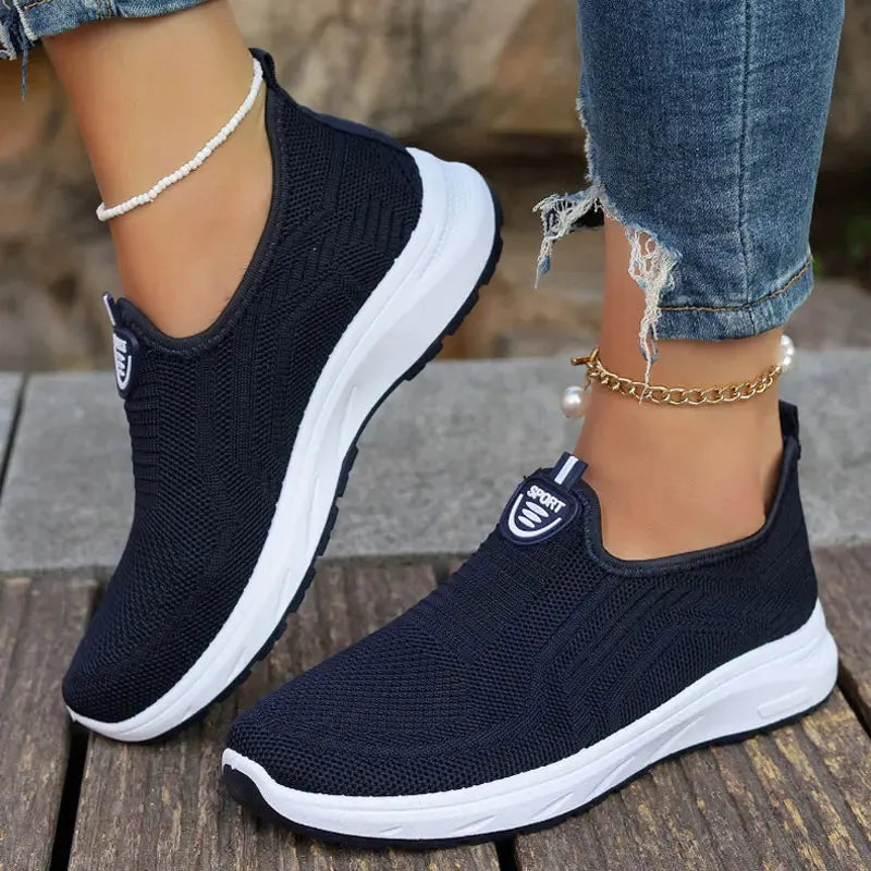Sneaker Loafers - Tennis Femimino Ladies Slip-On, Breathable Sports Shoes, Designer Barefoot Ballet Flats for Women