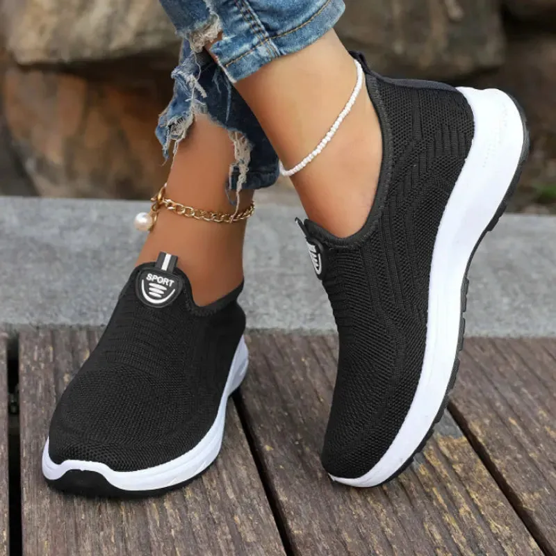 Sneaker Loafers - Tennis Femimino Ladies Slip-On, Breathable Sports Shoes, Designer Barefoot Ballet Flats for Women