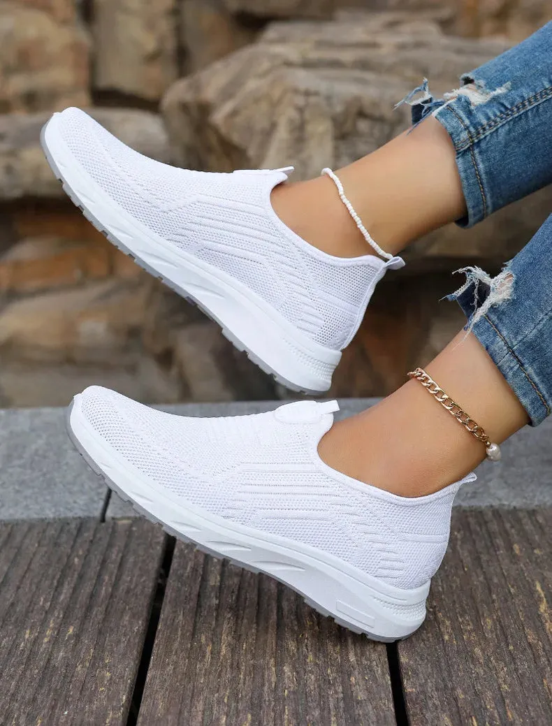 Sneaker Loafers - Tennis Femimino Ladies Slip-On, Breathable Sports Shoes, Designer Barefoot Ballet Flats for Women
