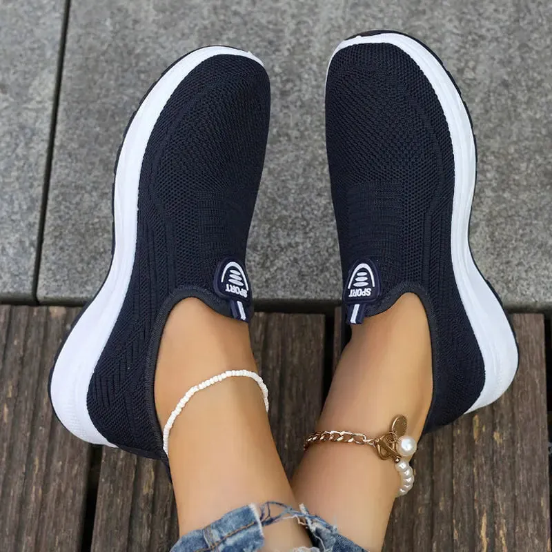 Sneaker Loafers - Tennis Femimino Ladies Slip-On, Breathable Sports Shoes, Designer Barefoot Ballet Flats for Women