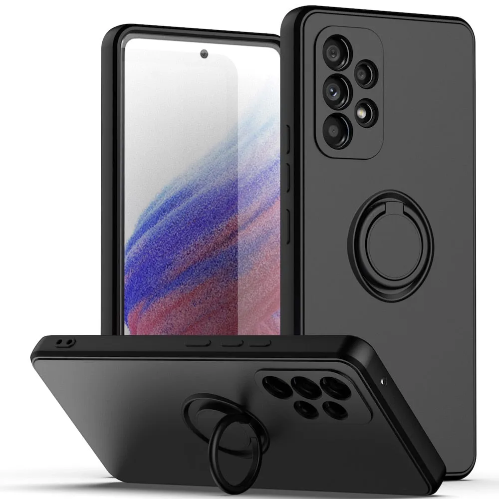 Soft Silicone Case For Samsung Galaxy With Ring Holder Kickstand