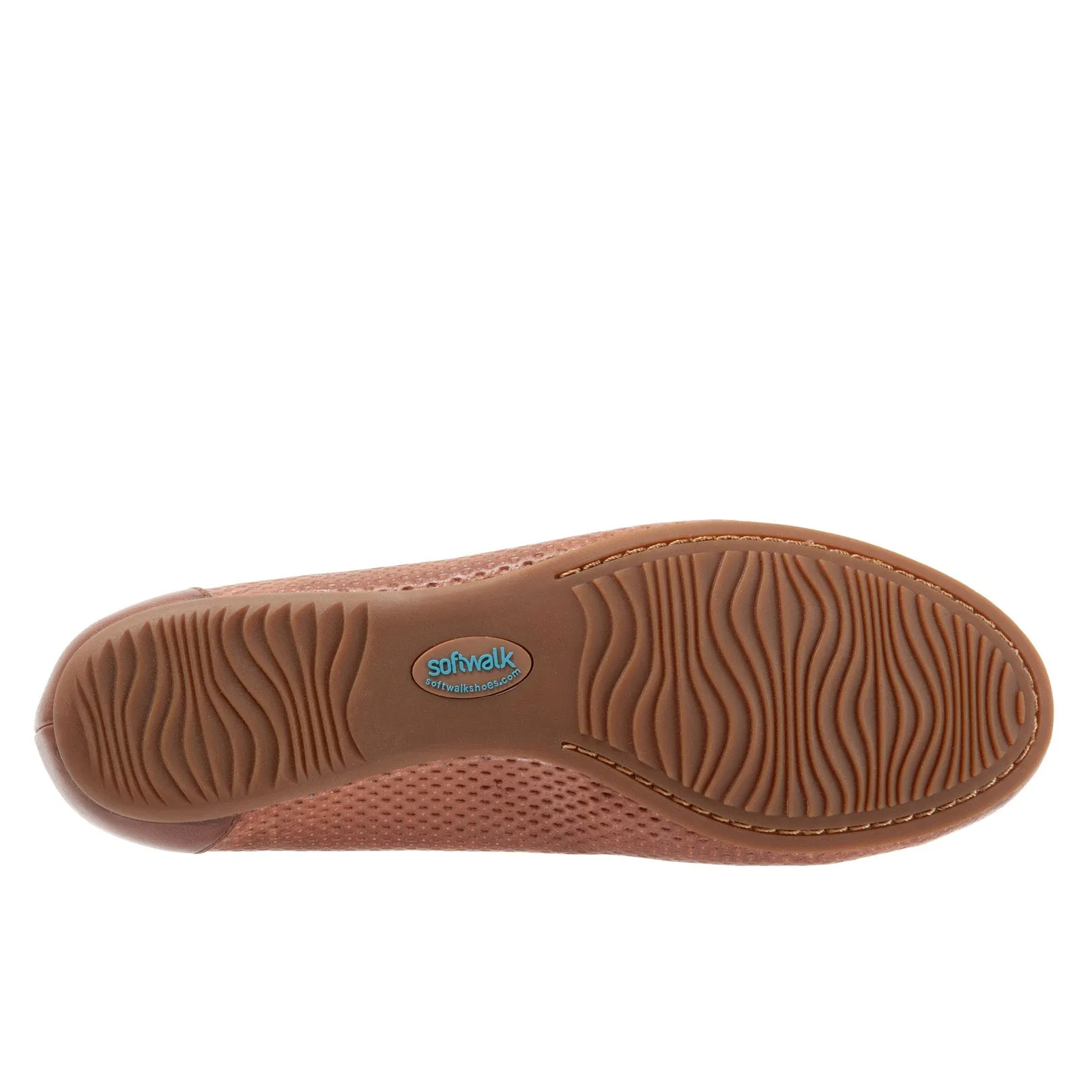 Softwalk Napa Embossed S1864-264 Womens Brown Extra Wide Ballet Flats Shoes