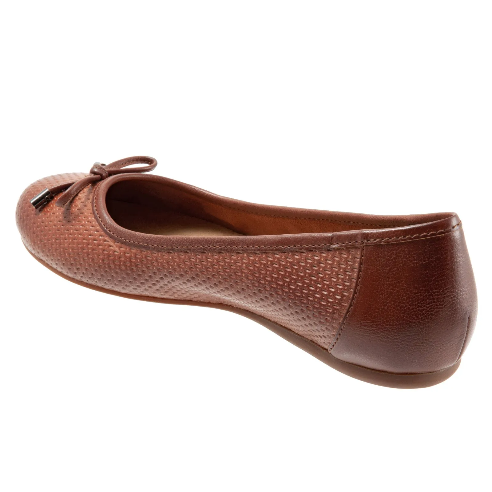 Softwalk Napa Embossed S1864-264 Womens Brown Extra Wide Ballet Flats Shoes