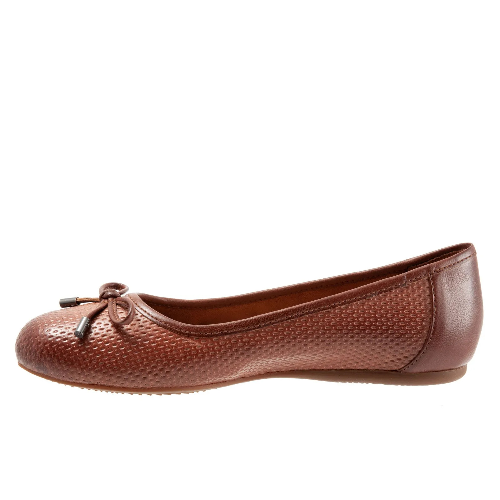 Softwalk Napa Embossed S1864-264 Womens Brown Extra Wide Ballet Flats Shoes