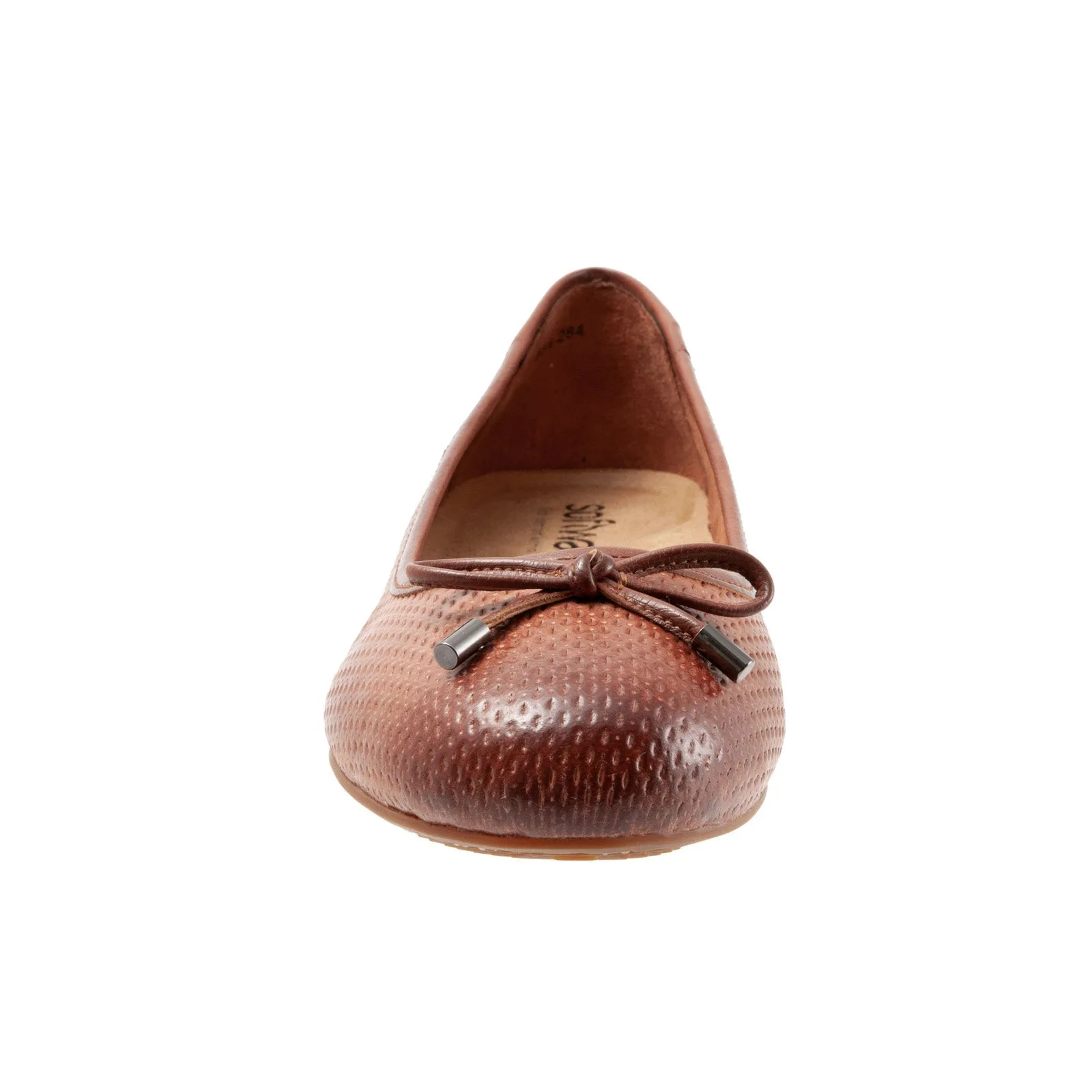 Softwalk Napa Embossed S1864-264 Womens Brown Extra Wide Ballet Flats Shoes