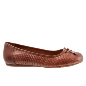 Softwalk Napa Embossed S1864-264 Womens Brown Extra Wide Ballet Flats Shoes