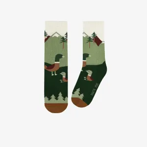 Souris Mini Boys Landscape & Ducks Socks - Green