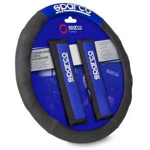 Sparco Steering Wheel Cover Shoulder Pads Blk/Blu