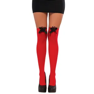 Spider Girl Women's Thigh High w/ Bow Stockings