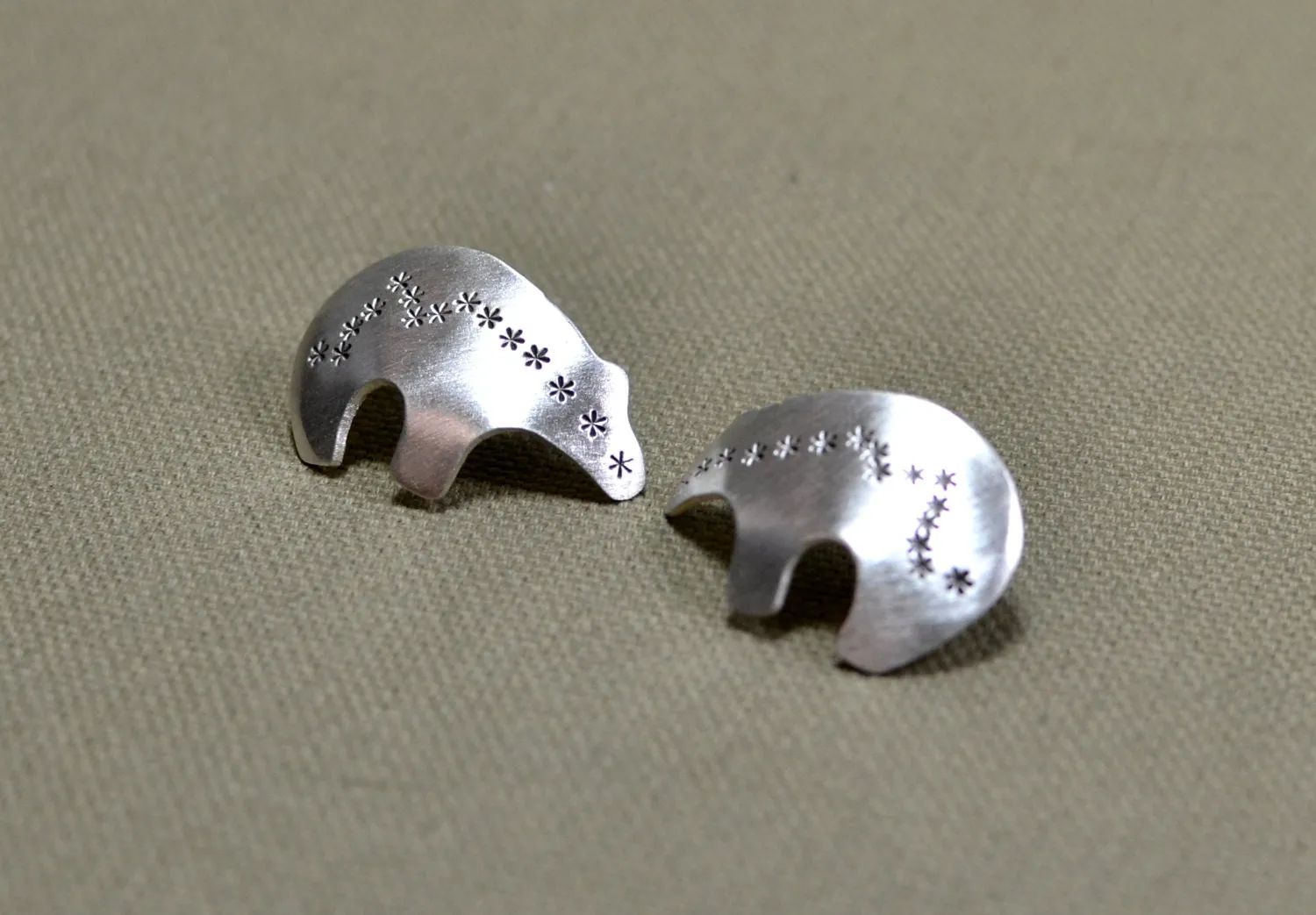 Spirit bear stud style sterling silver earrings