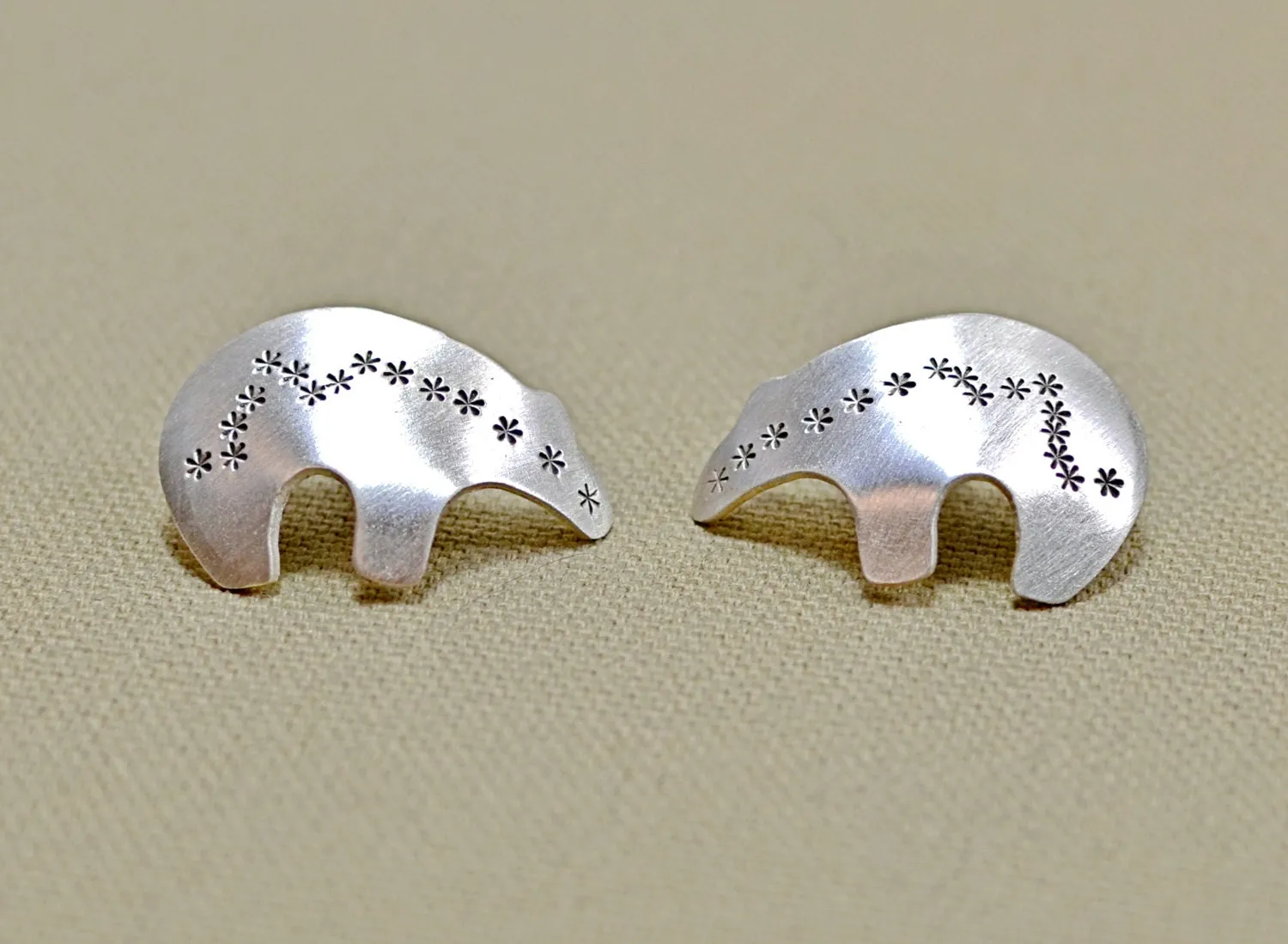 Spirit bear stud style sterling silver earrings