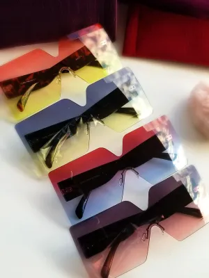 Square Rimless Ombre Sunglasses