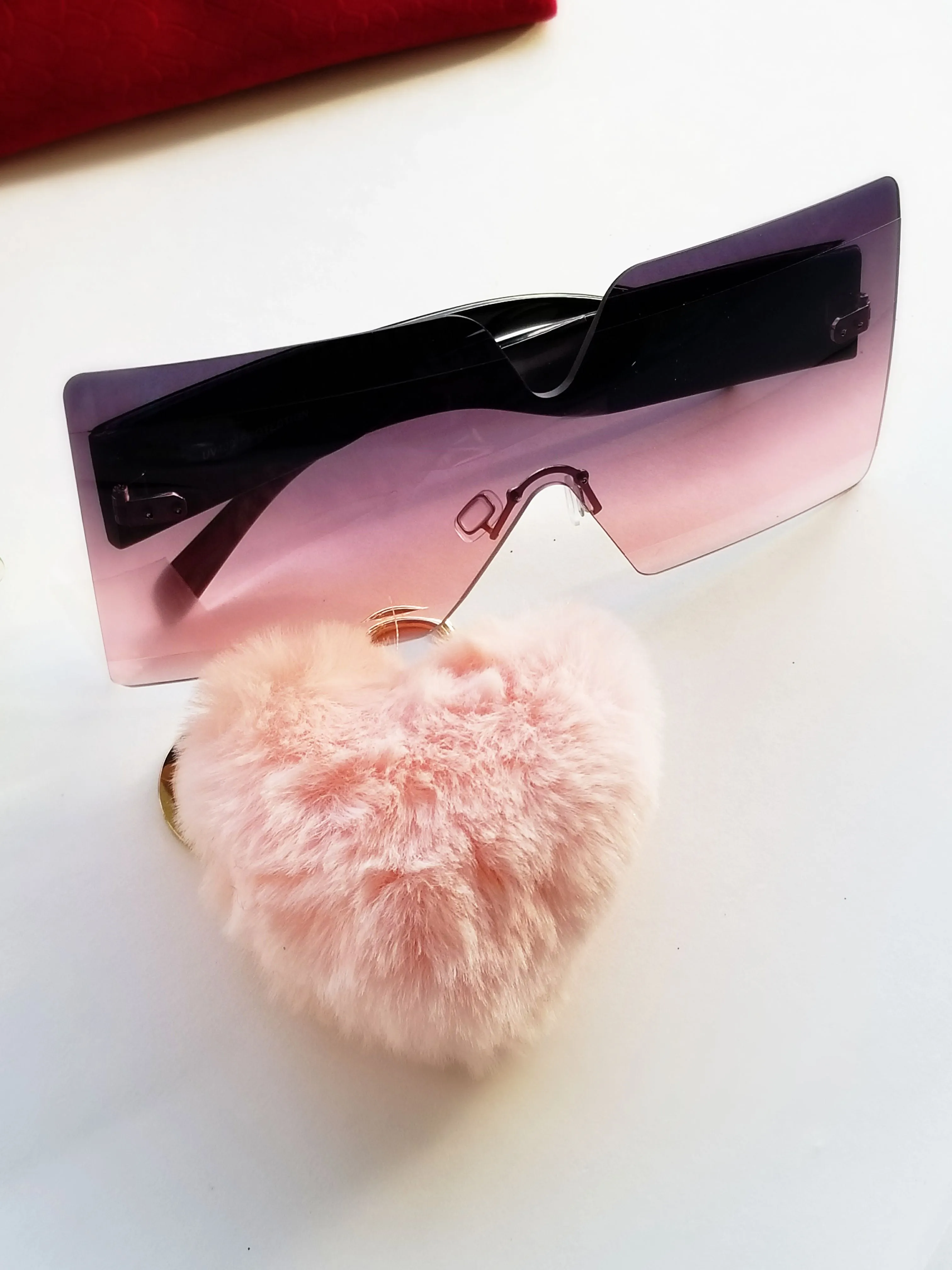 Square Rimless Ombre Sunglasses