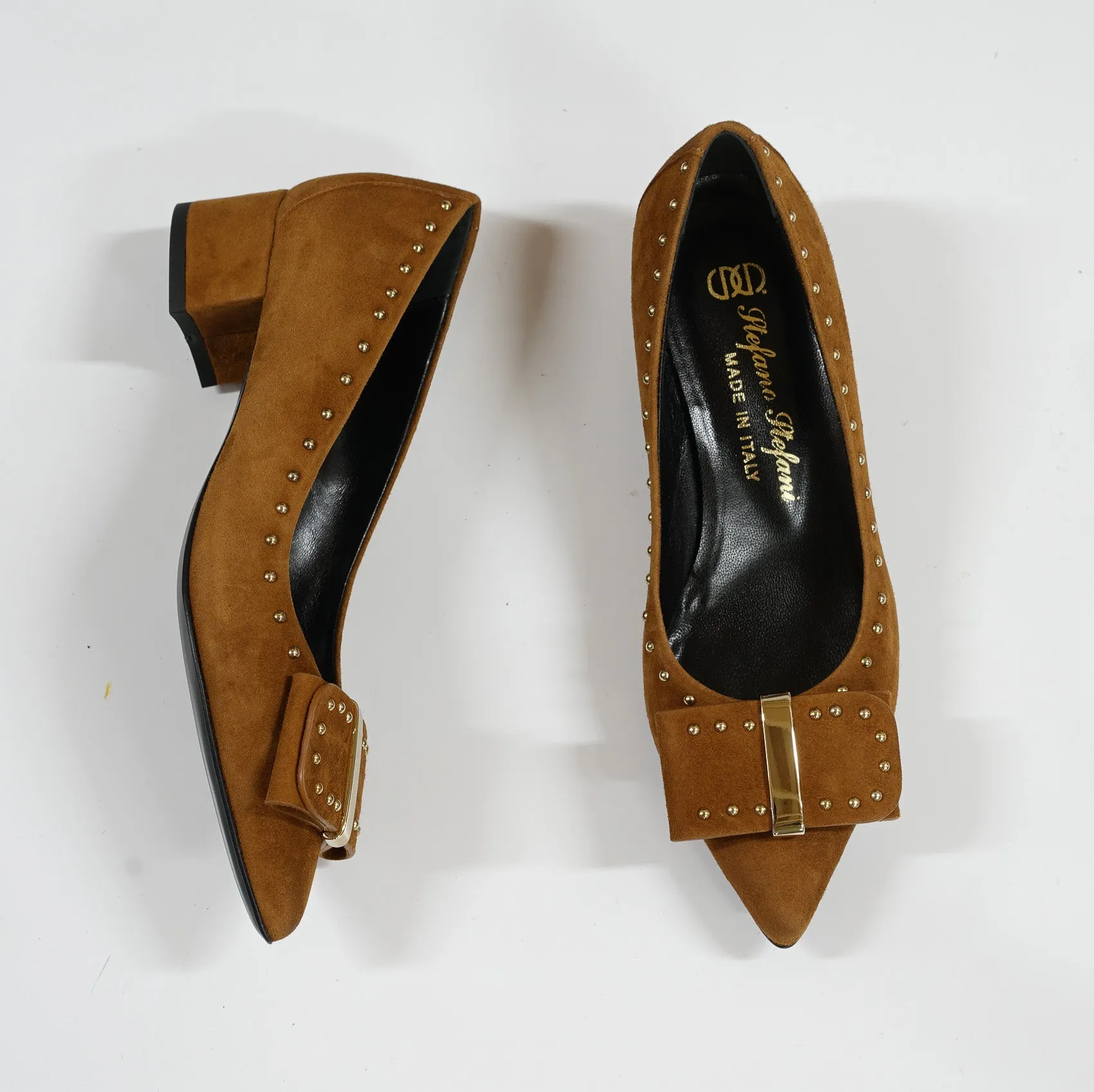 Stefano Stefani Women's Cognac Bow Suede Shoe 7263 40% off