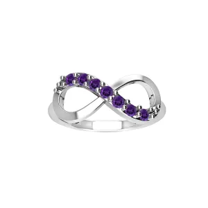 Sterling Silver Amethyst Infinity Ring