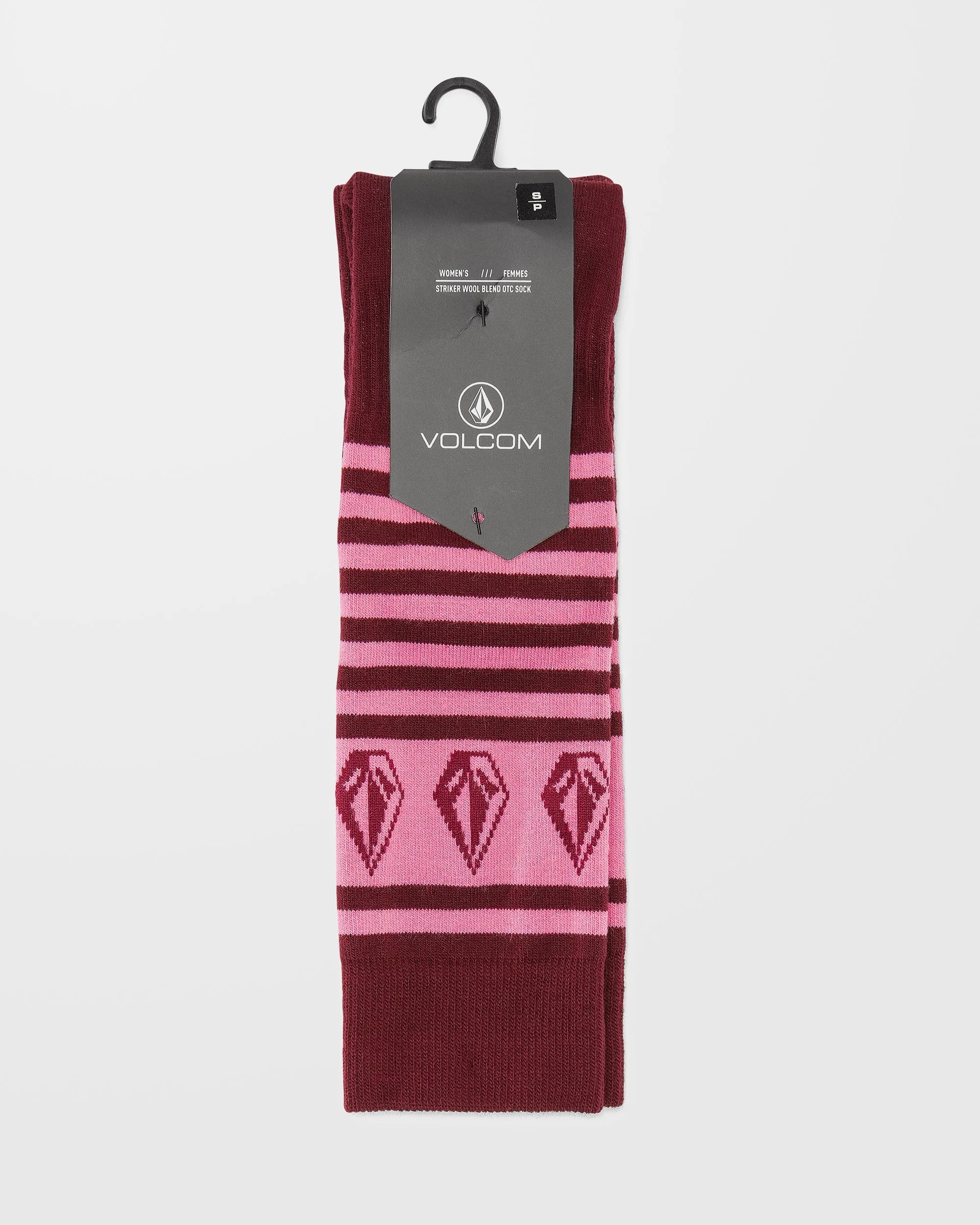 Striker Wool Blend Otc Socks - Burgundy