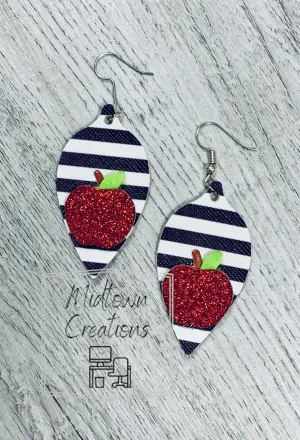Striped-Apple Drop Earrings