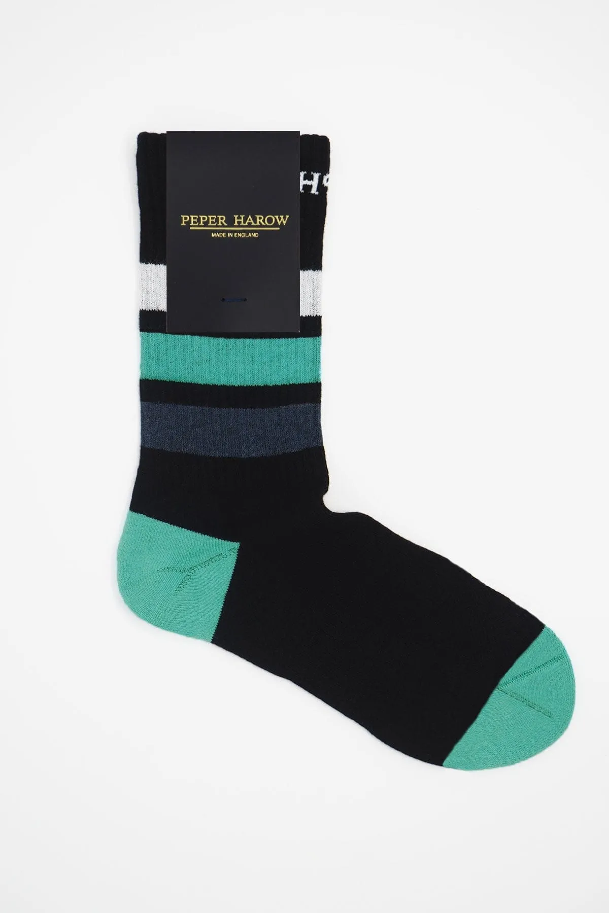 Striped Organic Women's Sport Socks Bundle - Black & Navy