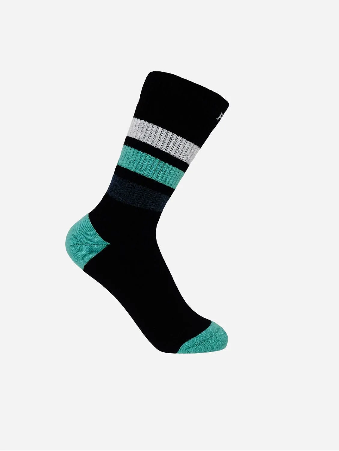 Striped Organic Women's Sport Socks Bundle - Black & Navy