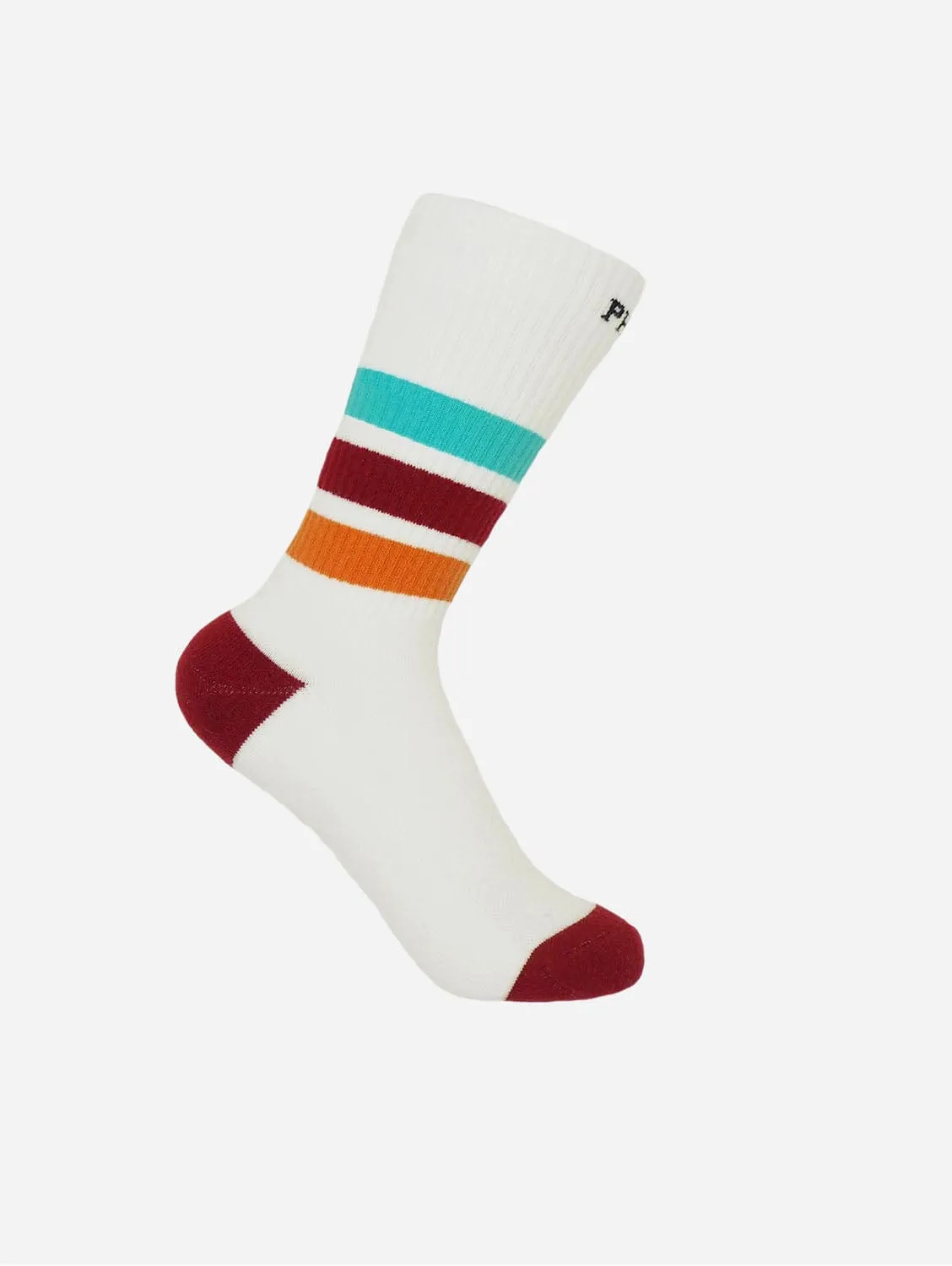 Striped Organic Women's Sport Socks Bundle - White & Mauve