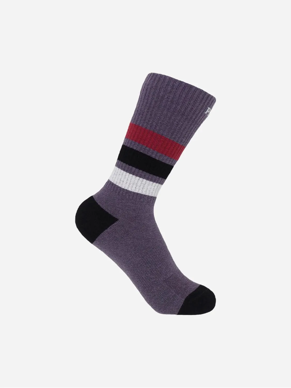 Striped Organic Women's Sport Socks Bundle - White & Mauve