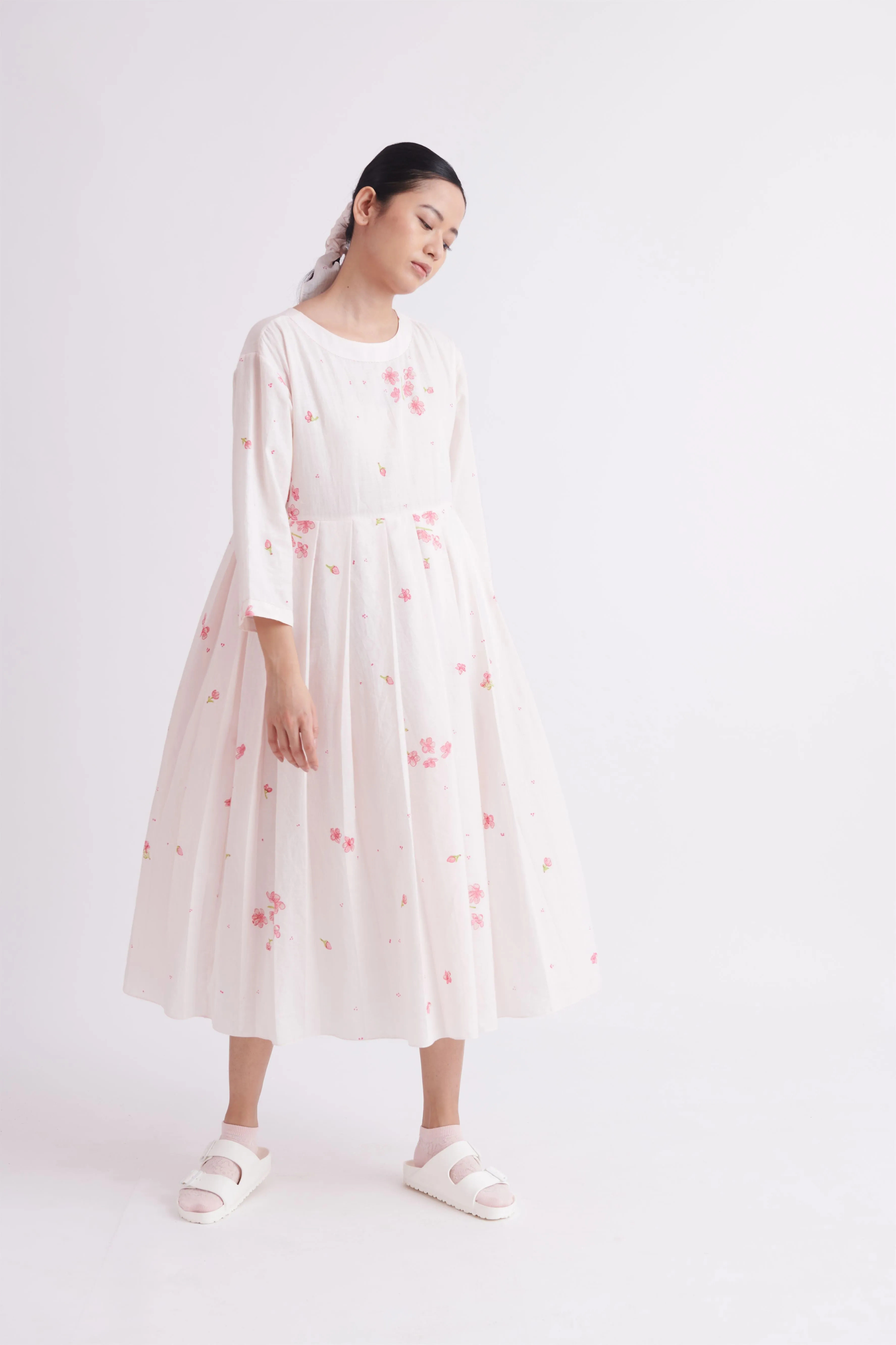 summer dress khadi cotton floral print-SS2025-06-fashion edit-the plavate