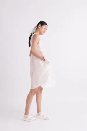 summer dress with slip handloom silk floral print-SS2025-5A-fashion edit-the plavate