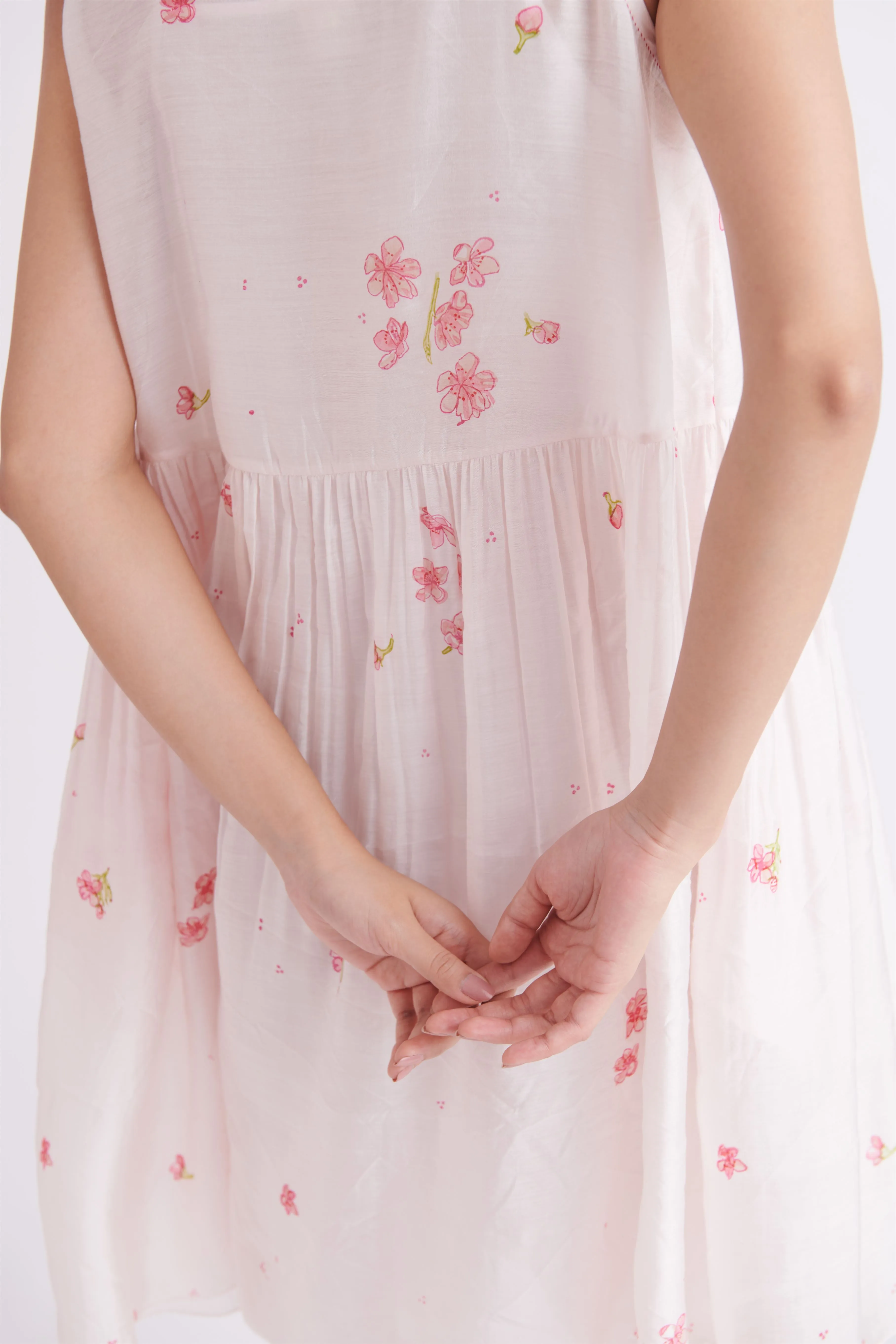 summer dress with slip handloom silk floral print-SS2025-5A-fashion edit-the plavate
