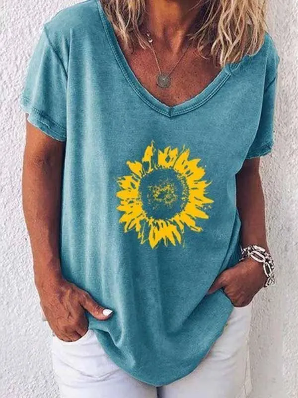 Sunflower print t-shirt