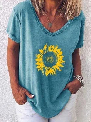 Sunflower print t-shirt