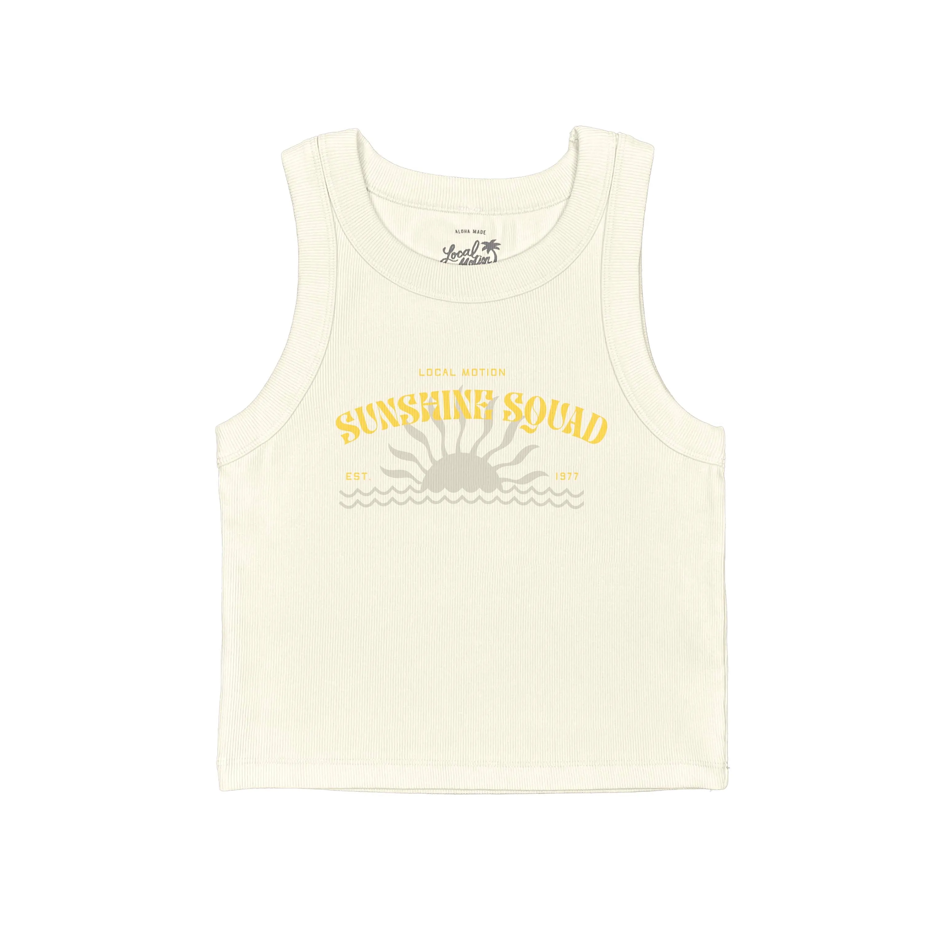 SUNSHINE SQUAD RIB CROP TANK TOP