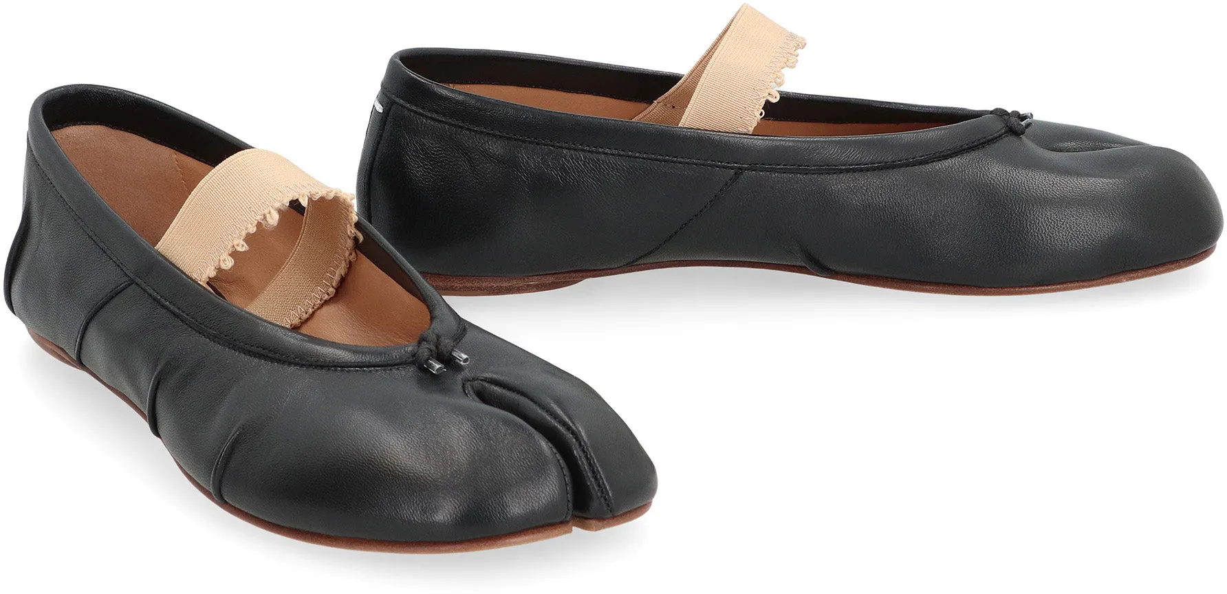 Tabi leather ballet flats