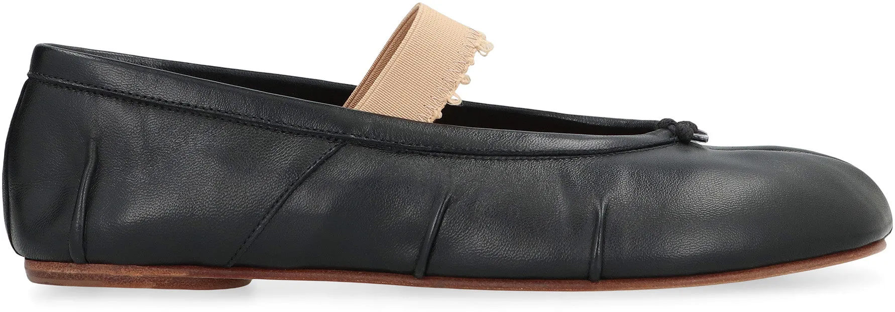 Tabi leather ballet flats